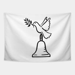 Peace Dove And Handbell black line variant Tapestry