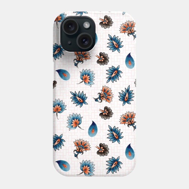 Ethnic Traditional Indian Motifs Watercolor Phone Case by Farissa