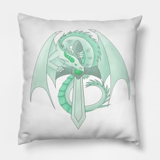 Turquoise Sword Dragon Pillow