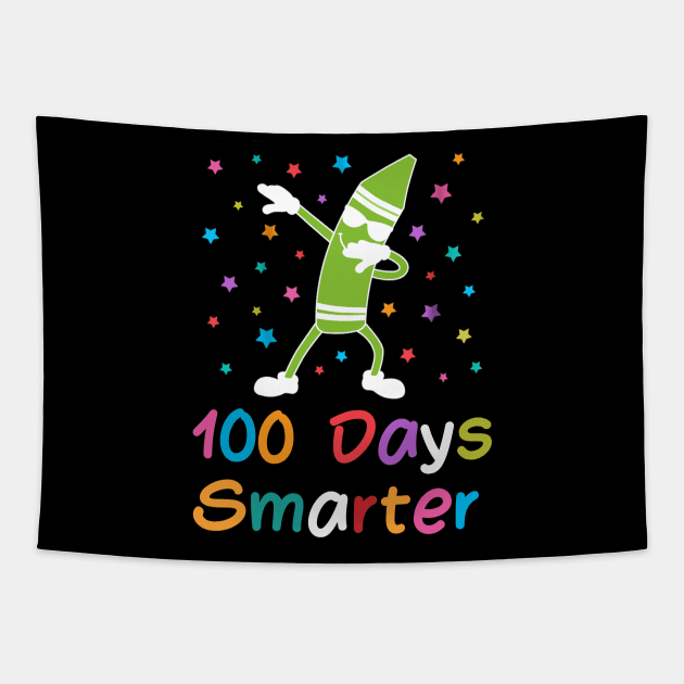 Dabbing Crayon 100 Days Smarter 100th Day of School Tapestry by cedricchungerxc