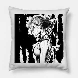 adventure barbara blade ecopop ink illustration art Pillow