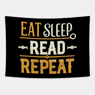 Eat Sleep Read Repeat. Funny Reading Tapestry
