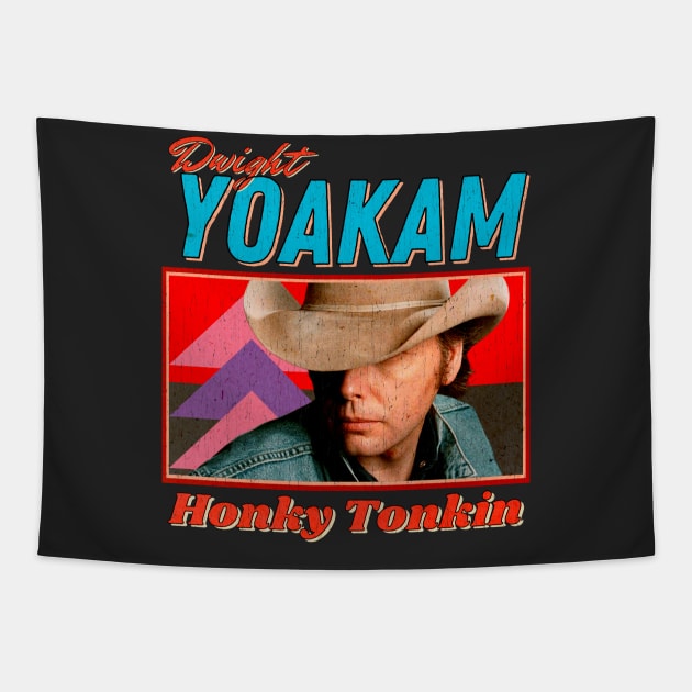 Dwight Yoakam Vintage Look 1986 // Honky Tonkin Original Fan Design Artwork Tapestry by A Design for Life