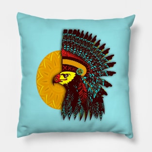 Tribal Native American Eagle with Headdress Pillow