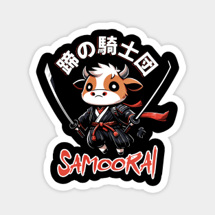Samoorai - Cute Chibi Samurai Cow Magnet