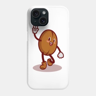 Coffee bean cartoon character Phone Case