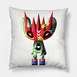 green red mask lonecat Pillow