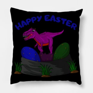 Happy Easter Wished Cute Dinosaur Pillow