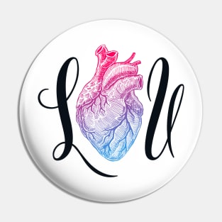 Love anatomical heart Pin