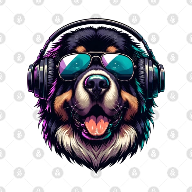 Newfoundland as Smiling DJ with Headphones and Sunglasses by ArtRUs