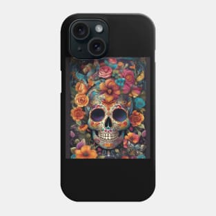 Mesmerizing Tradition: Vibrant Sugar Skull for Day of the Dead Phone Case