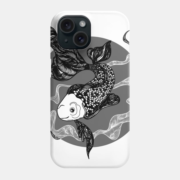 Gold fish (gray) Phone Case by ckai