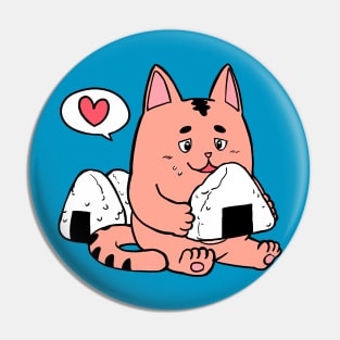 Myaosuke eating onigiri Pin