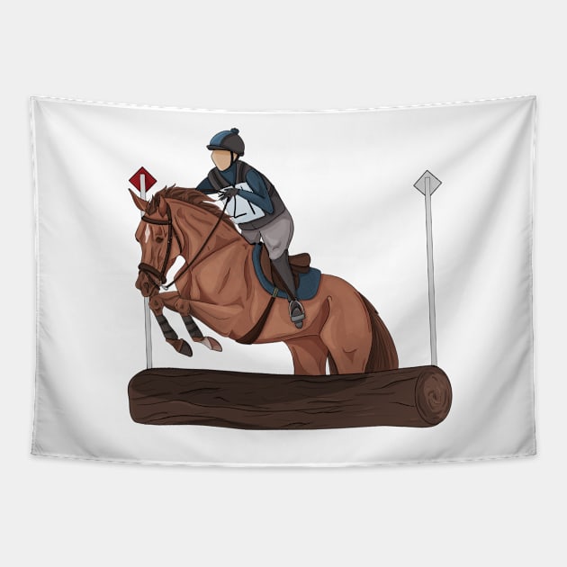 Eventing Chestnut Pony on Cross Country Tapestry by themarementality