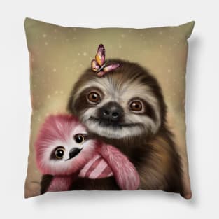 Sloths cuddles Pillow