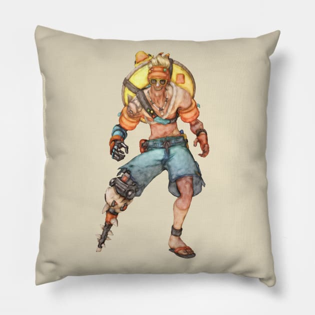 Junkrat as Beachrat, Overwatch Pillow by Green_Shirts