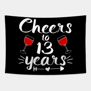 Cheers to 13 years Anniversary Gifts For Women and Men Tapestry