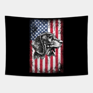 Patriotic Dachshunds American Flag Tapestry