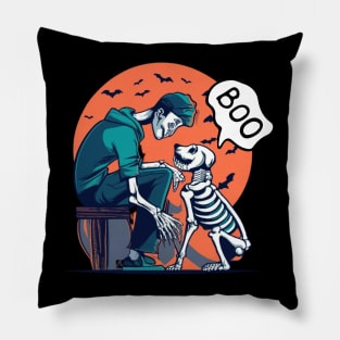 Funny Halloween dog vector design Pillow