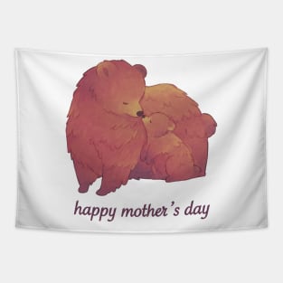 Happy Mother's Day - Mama Bear and Cub Tapestry