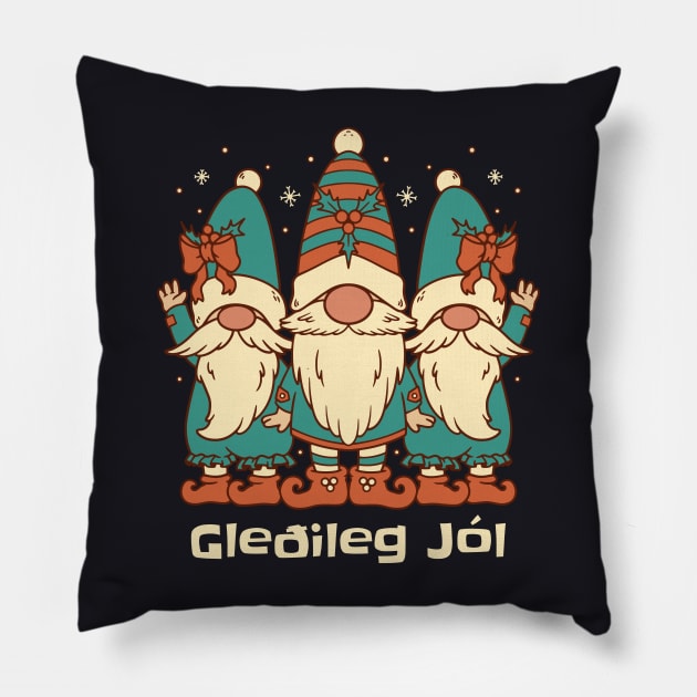 Merry Christmas in Icelandic Pillow by SunburstGeo