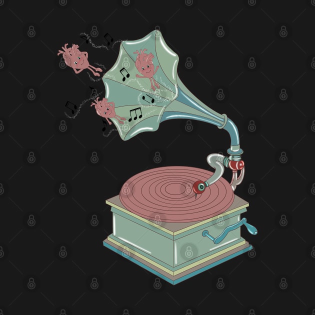 Turntable music love by Carries Design 