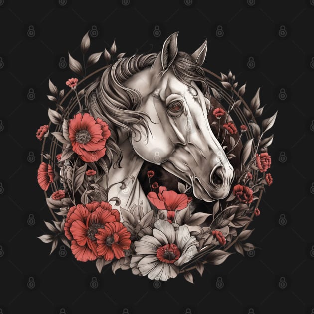 Floral Horse Design by Mary_Momerwids