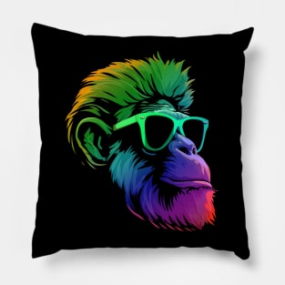 Baboon Sunglasses Colors Pillow