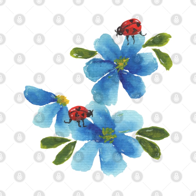 Forget Me Not Ladybug by Wild Tangents