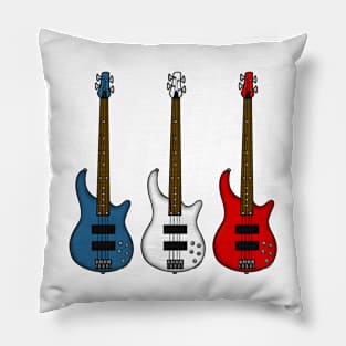 Bass Guitar French Flag Bassist Musician France Pillow
