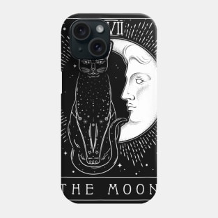 Tarot Card Crescent Moon And Cat Graphic T shirt Phone Case