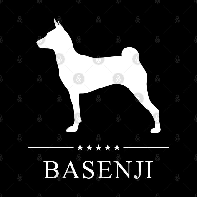 Basenji Dog White Silhouette by millersye