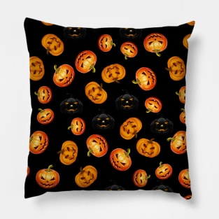 Jack O Lantern Ash Black Pillow