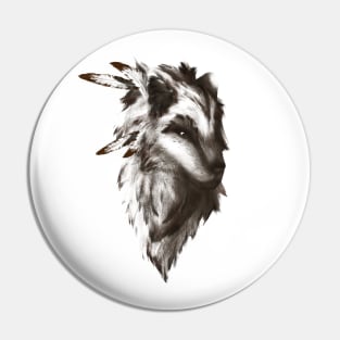 The Native Wolf (brown version) Pin