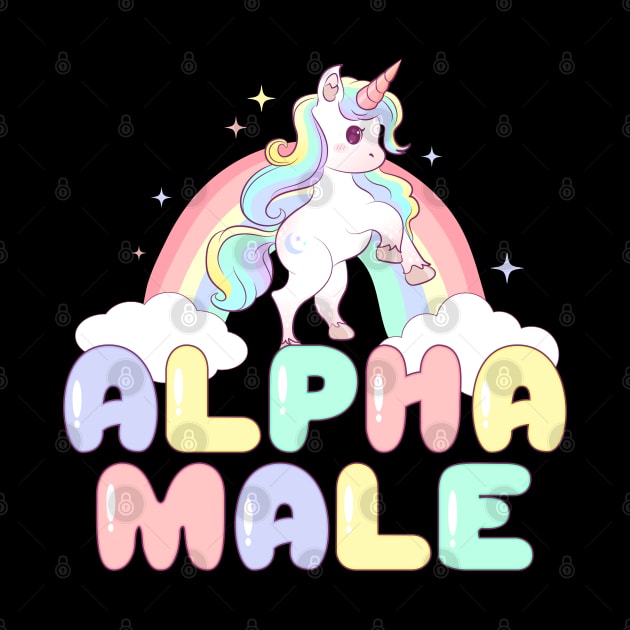 Alpha Male Funny Unicorn y2k Aesthetic 90s Vintage Graphic by codeclothes