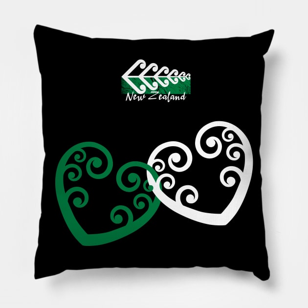 New Zealand - Double Hearts Pillow by cynic101