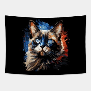 Patriotic Siamese Cat Tapestry