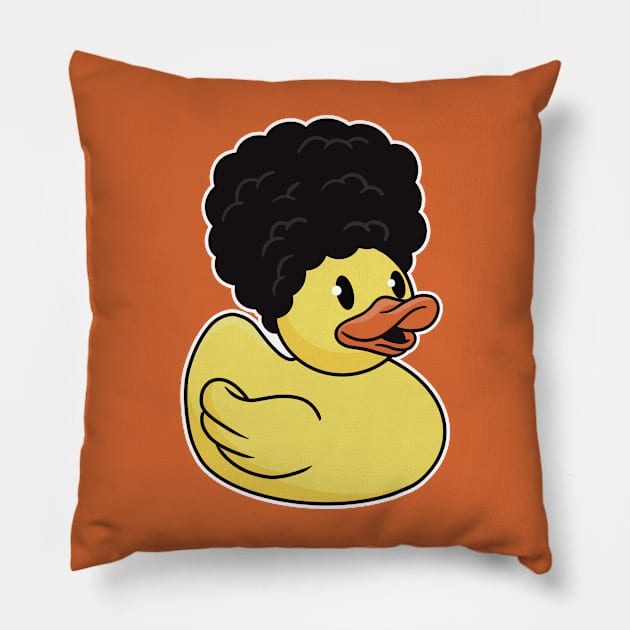 Funny Big Hair Rubber Ducky Pillow by SLAG_Creative