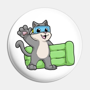 Cat at Swimming with Swimming goggles Pin