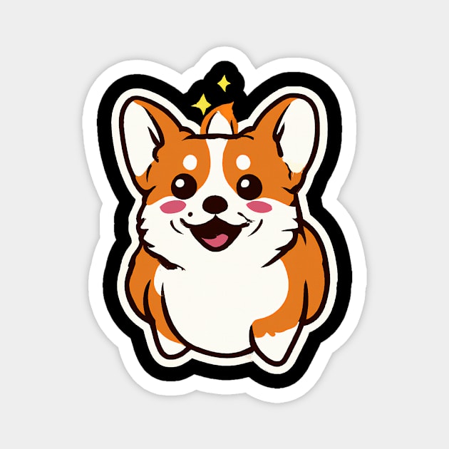 Cute Little Corgi Dog Lover Puppy Retro Magnet by BetterManufaktur