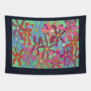 Colorful Retro Floral Print Tapestry