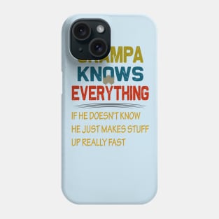 grampa knows everything..grampa fathers day gift Phone Case