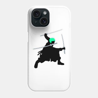 Zoro Triple Swords Green Hair Silhouette Phone Case