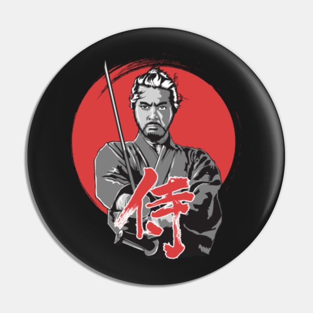 Japanese Samurai t-shirt Pin by philerup