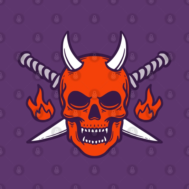 Angry Devil Skull by Pongatworks Store