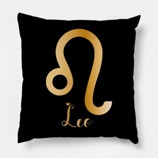 Leo Zodiac Sign golden Pillow