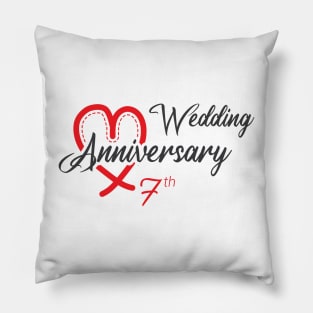 7th Wedding anniversary newest Pillow