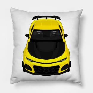 camaro zl1 1le yellow Pillow