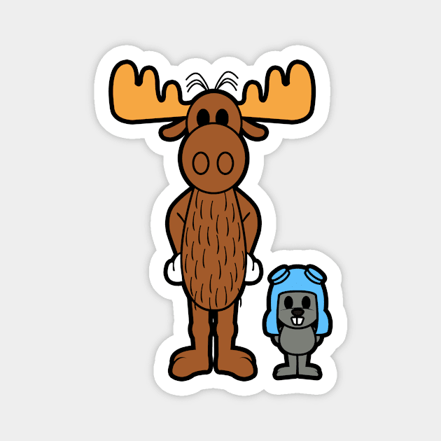 Cute Rocky and Bullwinkle Magnet by liora natalia