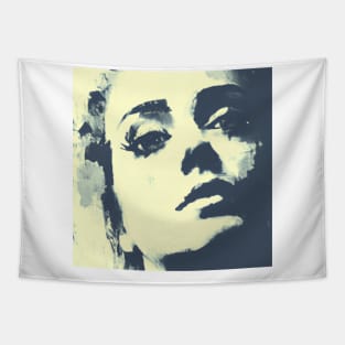 Artistic black and white woman's face Tapestry